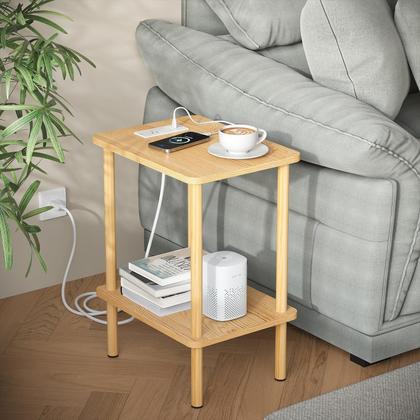 Imagem de Conjunto de mesa final Apicizon de 2 camadas com carregamento USB, 40x30x52 cm