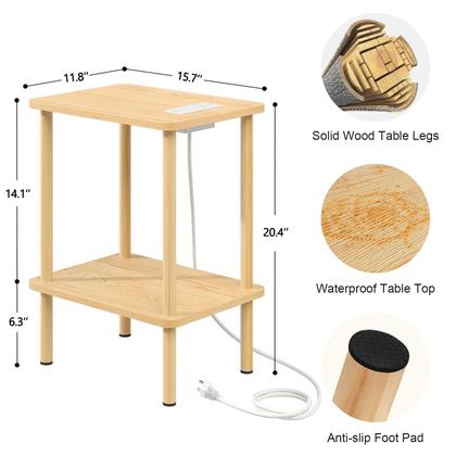 Imagem de Conjunto de mesa final Apicizon de 2 camadas com carregamento USB, 40x30x52 cm