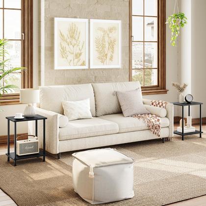 Imagem de Conjunto de mesa final HOOBRO BB09BZP201 com prateleiras de armazenamento de 2 camadas