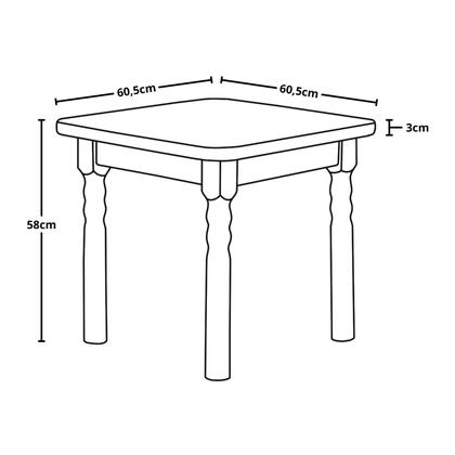 Imagem de Conjunto De Mesa Infantil 60x60 Com 4 Cadeiras Colorido I - JM Móveis