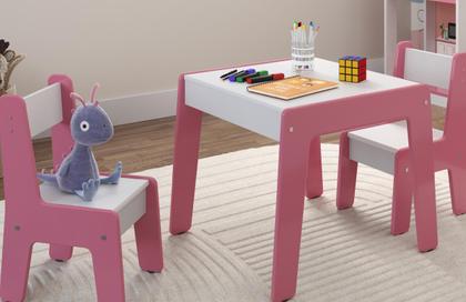 Imagem de Conjunto de Mesa Infantil com 2 cadeiras MDF Diana 