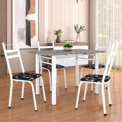 Conjunto De Mesa Itália Com 4 Cadeiras 1,20m Artefamol Branco/ Granito Imagem de Conjunto De Mesa Itália Com 4 Cadeiras 1,20m Artefamol Branco/ Granito