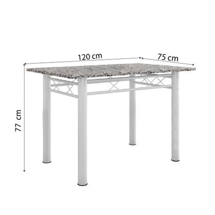 Conjunto De Mesa Itália Com 4 Cadeiras 1,20m Artefamol Branco/ Granito Imagem de Conjunto De Mesa Itália Com 4 Cadeiras 1,20m Artefamol Branco/ Granito