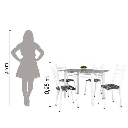 Conjunto De Mesa Itália Com 4 Cadeiras 1,20m Artefamol Branco/ Granito Imagem de Conjunto De Mesa Itália Com 4 Cadeiras 1,20m Artefamol Branco/ Granito