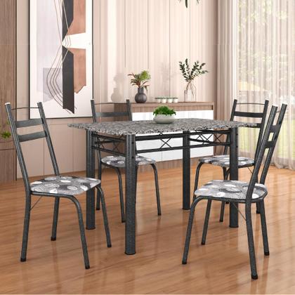 Conjunto De Mesa Itália Com 4 Cadeiras 1,20m Artefamol Dark / Granito Imagem de Conjunto De Mesa Itália Com 4 Cadeiras 1,20m Artefamol Dark / Granito