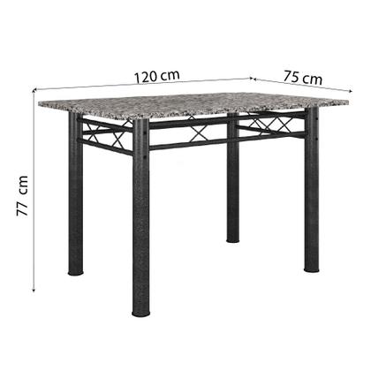 Conjunto De Mesa Itália Com 4 Cadeiras 1,20m Artefamol Dark / Granito Imagem de Conjunto De Mesa Itália Com 4 Cadeiras 1,20m Artefamol Dark / Granito