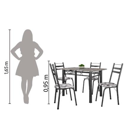 Conjunto De Mesa Itália Com 4 Cadeiras 1,20m Artefamol Dark / Granito Imagem de Conjunto De Mesa Itália Com 4 Cadeiras 1,20m Artefamol Dark / Granito