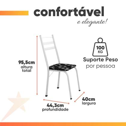 Imagem de Conjunto De Mesa Itália Com 6 Cadeiras 1,40m Artefamol Granito / Branco