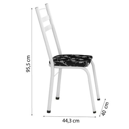 Imagem de Conjunto De Mesa Itália New Com 4 Cadeiras 1,20m Artefamol Branco / Granito