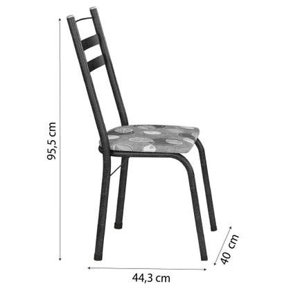 Imagem de Conjunto De Mesa Itália New Com 4 Cadeiras 1,20m Artefamol Dark / Granito