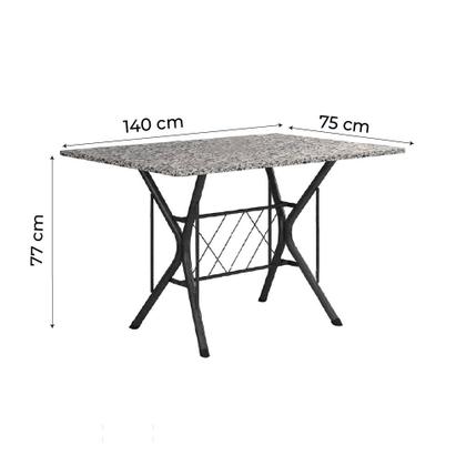 Conjunto De Mesa Itália New Com 6 Cadeiras 1,40m Artefamol Granito / Dark Imagem de Conjunto De Mesa Itália New Com 6 Cadeiras 1,40m Artefamol Granito / Dark