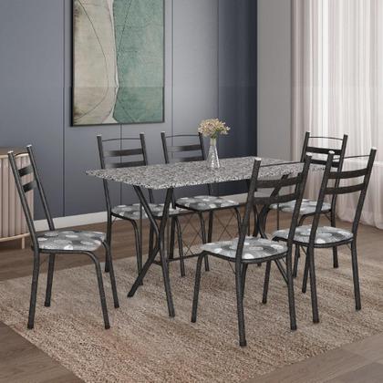 Conjunto De Mesa Itália New Com 6 Cadeiras 1,40m Artefamol Granito / Dark Imagem de Conjunto De Mesa Itália New Com 6 Cadeiras 1,40m Artefamol Granito / Dark