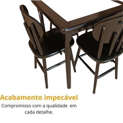 Imagem de Conjunto de Mesa Jantar Mosaico com 4 cadeiras Branco - DG Móveis
