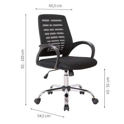 Imagem de Conjunto de Mesa Kuadra Nogal com Cadeira de Escritório Secretária Giratória Light Preta