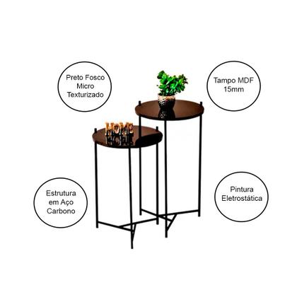 Imagem de Conjunto de Mesa Lateral Áquila - Preta