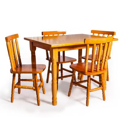 Imagem de Conjunto de Mesa Mônaco 110x80 com 4 Cadeiras  Natural  JM Móveis