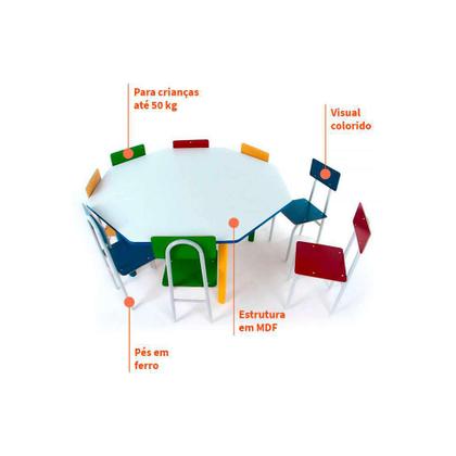 Conjunto de Mesa Oitavada com 8 Cadeiras Good Colorido - Mobly Imagem de Conjunto de Mesa Oitavada com 8 Cadeiras Good Colorido