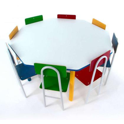 Conjunto de Mesa Oitavada com 8 Cadeiras Good Colorido - Mobly Imagem de Conjunto de Mesa Oitavada com 8 Cadeiras Good Colorido