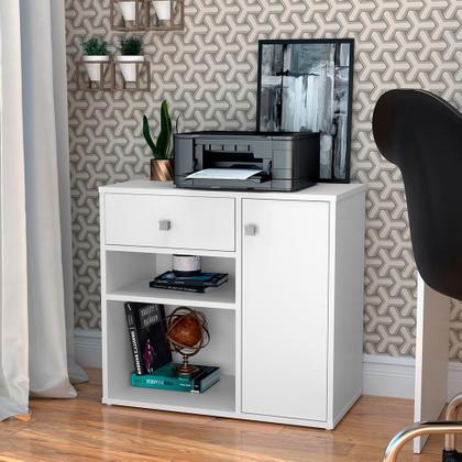 Imagem de Conjunto de Mesa para Notebook Hype com Armário Ravena 1 PT 1 GV Branco