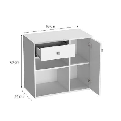 Imagem de Conjunto de Mesa para Notebook Hype com Armário Ravena 1 PT 1 GV Branco