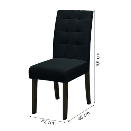 Conjunto De Mesa Para Sala de Jantar Preto Dubai 1,35m MDF com 4 Cadeiras Castanho / Preto - Movale Imagem de Conjunto De Mesa Para Sala de Jantar Preto Dubai 1,35m MDF com 4 Cadeiras Castanho / Preto