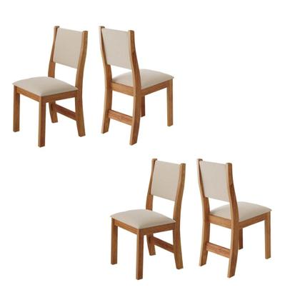 Imagem de Conjunto de Mesa para Sala Jantar Cairo Tampo Vidro com 4 Cadeiras