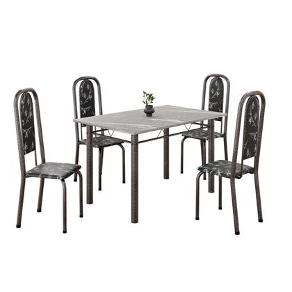 Imagem de Conjunto de Mesa Retangular 120x75cm Tampo Granito Topázio 4 Cadeiras Lavínea