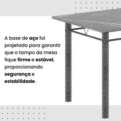 Imagem de Conjunto de Mesa Retangular 120x75cm Tampo Granito Topázio 4 Cadeiras Lavínea