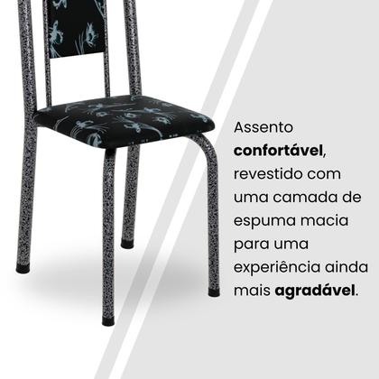 Imagem de Conjunto de Mesa Retangular 120x75cm Tampo Granito Topázio 4 Cadeiras Lavínea