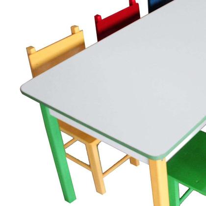 Conjunto de Mesa Retangular com 10 Cadeiras Jah Colorido - Carlu Imagem de Conjunto de Mesa Retangular com 10 Cadeiras Jah Colorido
