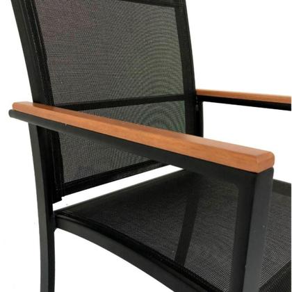 Imagem de Conjunto De Mesa Ripada Amélia 4 Poltronas Piscina E Jardim Preto