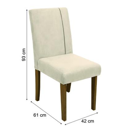 Conjunto de Mesa Sala de Jantar Atenas com 2 Cadeiras Carvalho/Off White/Bege 0,90m Quadrada Dobuê - Movale Imagem de Conjunto de Mesa Sala de Jantar Atenas com 2 Cadeiras Carvalho/Off White/Bege 0,90m Quadrada Dobuê