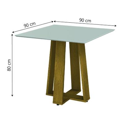 Conjunto de Mesa Sala de Jantar Atenas com 2 Cadeiras Carvalho/Off White/Bege 0,90m Quadrada Dobuê - Movale Imagem de Conjunto de Mesa Sala de Jantar Atenas com 2 Cadeiras Carvalho/Off White/Bege 0,90m Quadrada Dobuê
