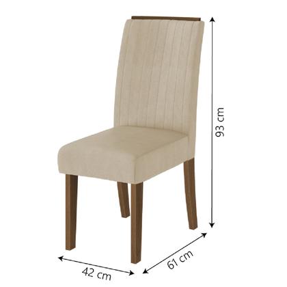 Conjunto De Mesa Sala de Jantar Com Tampo Giratório Amesterdã 1,36m 6 Cadeiras Grécia Cedro / Off White / Bege Dobuê - Movale Imagem de Conjunto De Mesa Sala de Jantar Com Tampo Giratório Amesterdã 1,36m 6 Cadeiras Grécia Cedro / Off White / Bege Dobuê