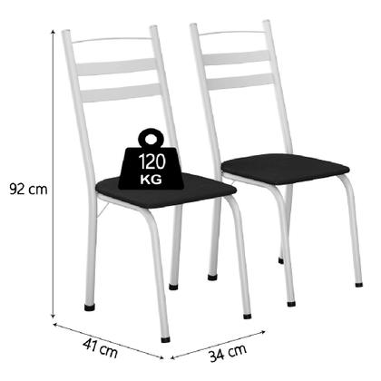 Imagem de Conjunto de Mesa Sala De Jantar Leia 1,20m Com 4 Cadeiras Granito Tubular Artefamol