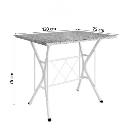 Imagem de Conjunto de Mesa Sala De Jantar Leia 1,20m Com 4 Cadeiras Granito Tubular Artefamol