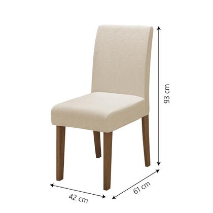 Imagem de Conjunto de Mesa Sala de Jantar Miami com 4 Cadeiras Trieste Suede 1,20m Cedro / Off White / Areia Dobuê