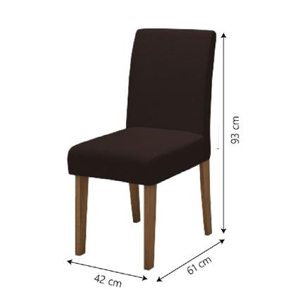 Conjunto de Mesa Sala de Jantar Miami com 4 Cadeiras Trieste Suede 1,20m Cedro / Off White / Chocolate Dobuê - Movale Imagem de Conjunto de Mesa Sala de Jantar Miami com 4 Cadeiras Trieste Suede 1,20m Cedro / Off White / Chocolate Dobuê