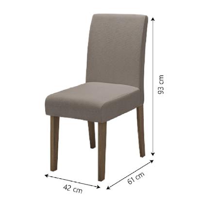 Imagem de Conjunto de Mesa Sala de Jantar Miami com 4 Cadeiras Trieste Suede 1,20m Cedro / Off White / Mascavo Dobuê