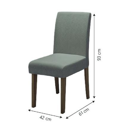 Imagem de Conjunto de Mesa Sala de Jantar Miami com 6 Cadeiras Trieste Suede 1,60m Cedro / Off White / Mascavo Dobuê