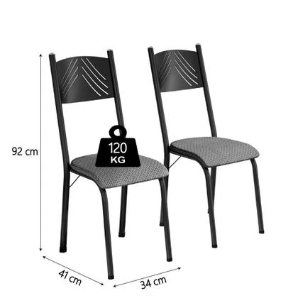 Imagem de Conjunto De Mesa Sala de Jantar Sara Com 6 Cadeiras Tubular Granito 1,40m Artefamol