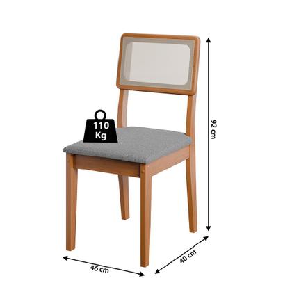 Imagem de Conjunto de Mesa Sala de Jantar Tampo com Vidro 1,36m Grécia 4 Cadeiras Santiago Dobuê