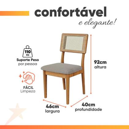 Imagem de Conjunto de Mesa Sala de Jantar Tampo com Vidro 1,80m Grécia 6 Cadeiras Santiago Dobuê