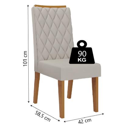 Imagem de Conjunto de Mesa Sala de Jantar Tampo com Vidro Mond 1,20m 4 Cadeiras Bele Veludo Viero