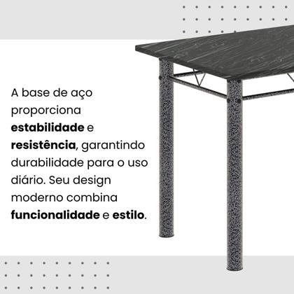 Imagem de Conjunto de Mesa Tampo Ardósia Indiano com 4 Cadeiras Lívia