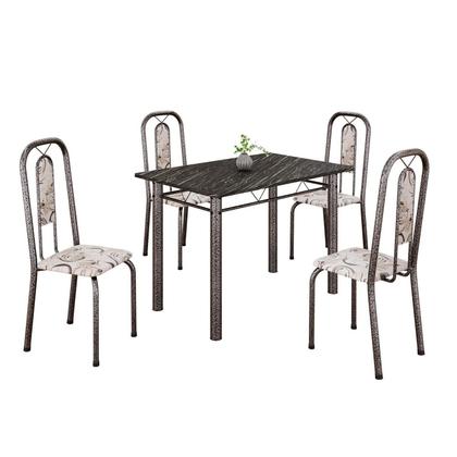 Imagem de Conjunto de Mesa Tampo Ardósia Indiano com 4 Cadeiras Lívia