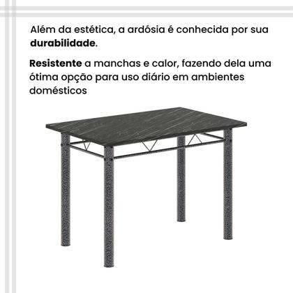 Imagem de Conjunto de Mesa Tampo Ardósia Indiano com 4 Cadeiras Lívia