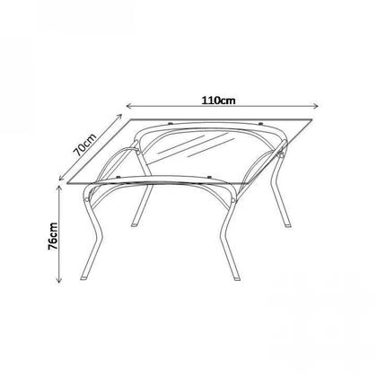 Imagem de Conjunto de Mesa Tampo Vidro Lion com 4 Cadeiras Aço Juliana Yescasa