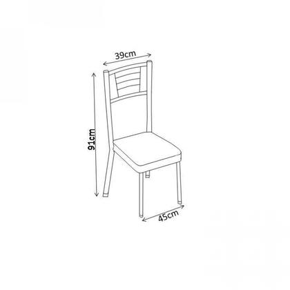 Imagem de Conjunto de Mesa Tampo Vidro Lion com 4 Cadeiras Aço Juliana Yescasa