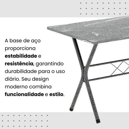 Imagem de Conjunto de Mesa Tubular 062 100x60cm Tampo em Granito com 4 Cadeiras Lívia